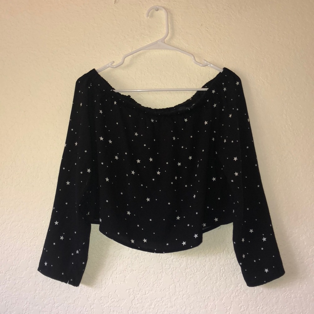 NWT Kendall&Kylie black star off the shoulder top